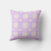 Paarse en Bleek Roze Hart Patroon Kussen (Achterkant)