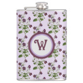  paarse en bloemkolen met initiaal heupfles (Voorkant)