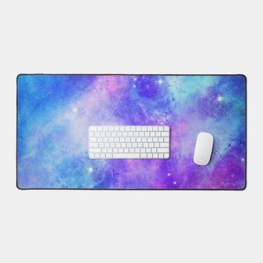 Paarse en Blue Space Galaxy Abstract Bureaumat (Keyboard & Muis)