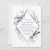 Paarse en Blush Diamant Kader Bruiloft | Kaart (Voorkant)