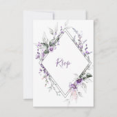 Paarse en Blush Diamond Lijst | RSVP Kaartje (Voorkant)