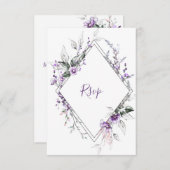 Paarse en Blush Diamond Lijst | RSVP Kaartje (Voorkant / Achterkant)