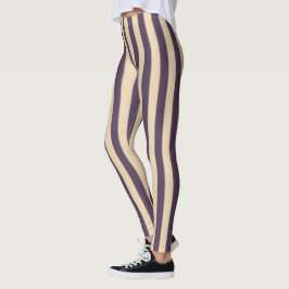 Paarse en blush roze lijn strepen patroon leggings