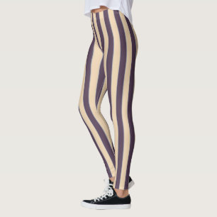 Paarse en blush roze lijn strepen patroon leggings