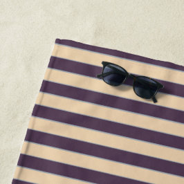 Paarse en blush roze lijn strepen patroon strandlaken