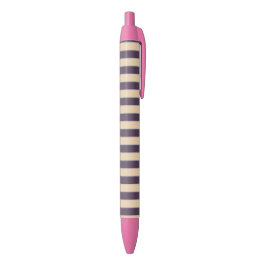 Paarse en blush roze lijn strepen patroon zwarte inkt pen