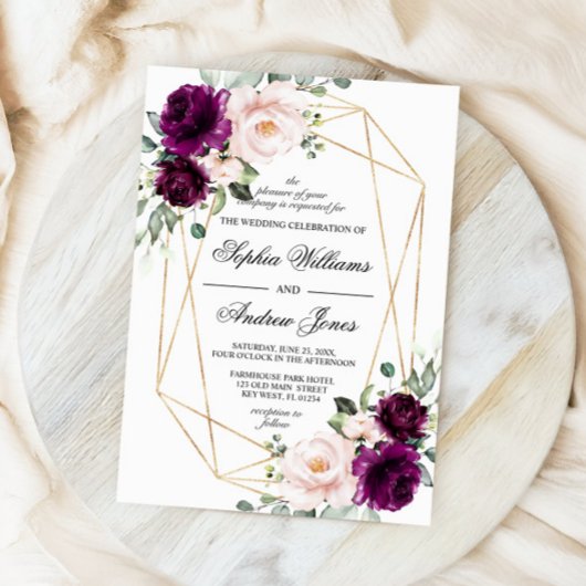 Paarse en Blush roze roze finale Kaart