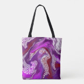 Paarse en Bourgogne Pour-schilderstijl Vloeiende k Tote Bag (Achterkant)