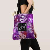 Paarse en Bourgogne Pour-schilderstijl Vloeiende k Tote Bag (Dichtbij)