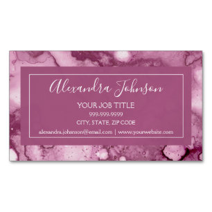 Paarse en Bourgogne Waterverf was meisje Magnetisch Visitekaartje