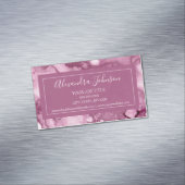 Paarse en Bourgogne Waterverf was meisje Magnetisch Visitekaartje (Voorbeeld)