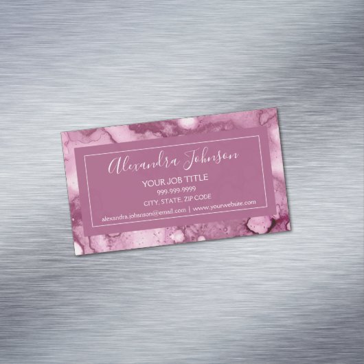 Paarse en Bourgogne Waterverf was meisje Magnetisch Visitekaartje (Voorbeeld)