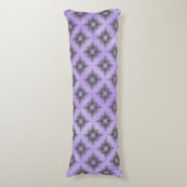 Paarse en Bronze Diamond Burst Pattern Lichaamskussen (Voorkant Verticaal)