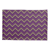 Paarse en bruine chevron zigzagpatroon kussensloop (Achterkant)