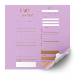 Paarse en bruine dagelijkse planner to-do lijst notitieblok