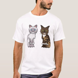 Paarse en bruine gestreepte katten t-shirt