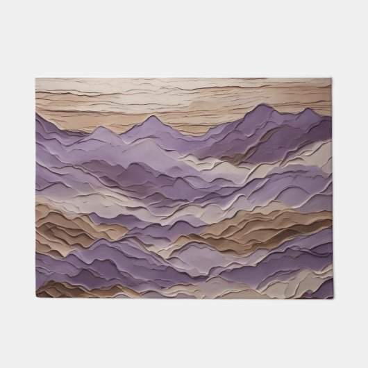 Paarse en bruine Mystic Mountain Deurmat (Voorkant)