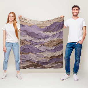 Paarse en bruine Mystic Mountain Fleece Deken