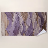 Paarse en bruine Mystic Mountain Strandlaken (Voorkant)