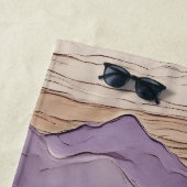 Paarse en bruine Mystic Mountain Strandlaken (In situ)