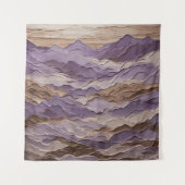 Paarse en bruine Mystic Mountain Wandkleed (Voorkant)