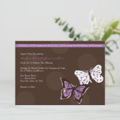 Paarse en bruine vlinderwedstrijd kaart (Staand voorkant)