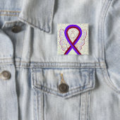 Paarse en Burgundy Awareness Ribbon Angel Button (In situ)