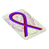 Paarse en Burgundy Awareness Ribbon Angel Magnets Magneet (Rechterzijde)