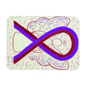 Paarse en Burgundy Awareness Ribbon Angel Magnets Magneet (Horizontaal)