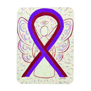 Paarse en Burgundy Awareness Ribbon Angel Magnets Magneet