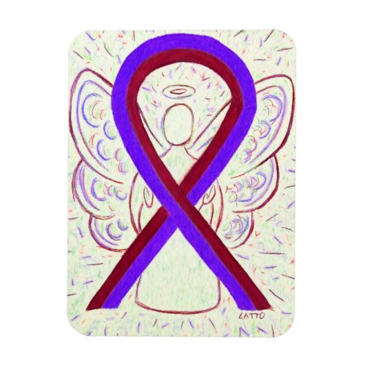 Paarse en Burgundy Awareness Ribbon Angel Magnets Magneet (Verticaal)