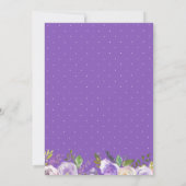 Paarse en Cream Floral Bridal Shower Kaart (Achterkant)