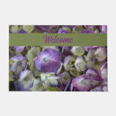 Paarse en Cream Hydrangea Botanische Welkom Deurmat (Voorkant)