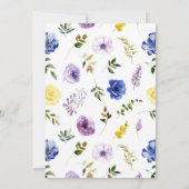 Paarse en Cream Summer Flowers Baby shower Kaart (Achterkant)