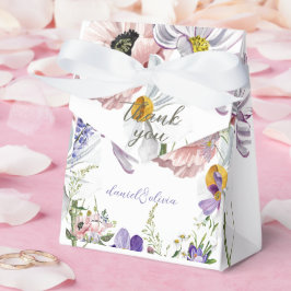 Paarse en Crème Bloemen Bordered Wedding Bedankdoosjes