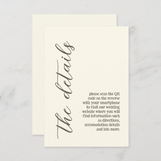 Paarse en Crème Bloemen Bordered Wedding Informatiekaartje (Voorkant / Achterkant)