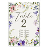 Paarse en Crème Bloemen Bordered Wedding Kaart (Voorkant)