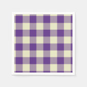 Paarse en Crème Gingham Pattern Servetten (Voorkant)