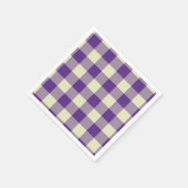 Paarse en Crème Gingham Pattern Servetten (Hoek)