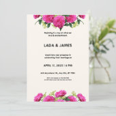 Paarse en crème huwelijksuitnodiging kaart (Staand voorkant)