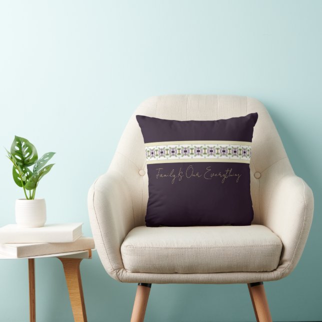 Paarse en crème kussen (Stoel)