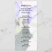 Paarse en crème pansies programmakaart (Achterkant)