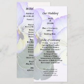 Paarse en crème pansies programmakaart (Voorkant / Achterkant)
