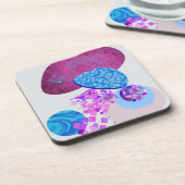 Paarse en cyaan moderne vormen bier onderzetter (Linkerzijde)