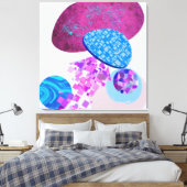 Paarse en cyaan moderne vormen canvas afdruk (Insitu (Slaapkamer))