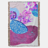 Paarse en cyaan moderne vormen deken (Voorkant Verticaal)