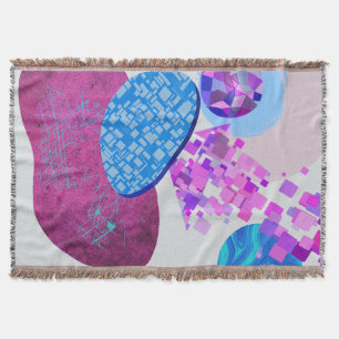 Paarse en cyaan moderne vormen deken