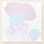 Paarse en cyaan moderne vormen glazen onderzetter (Achterkant)