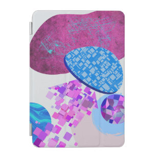 Paarse en cyaan moderne vormen iPad mini cover