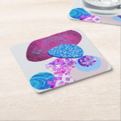 Paarse en cyaan moderne vormen kartonnen onderzetters (Schuin)